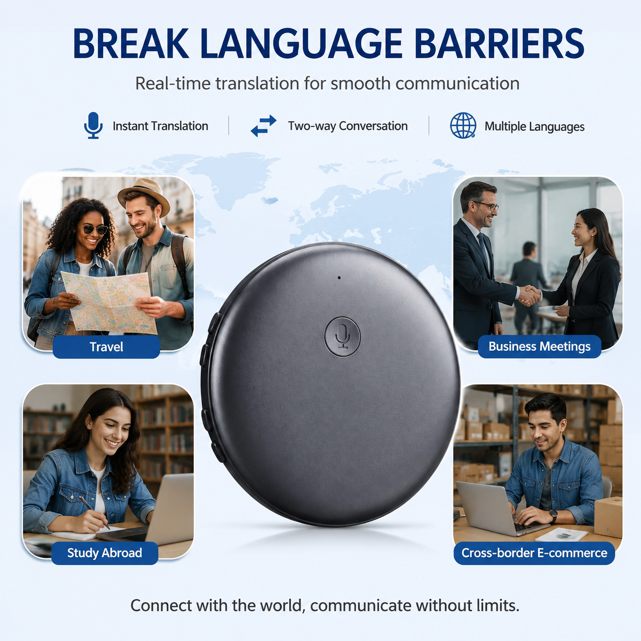AI Intelligent Translator Multi-language Translation Simultaneous Interpretation