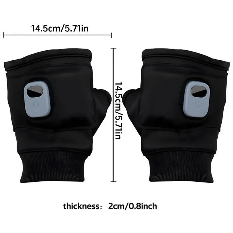 Unisex Rechargeable Fingerless Cut Heated Gloves 5s Heat Boost