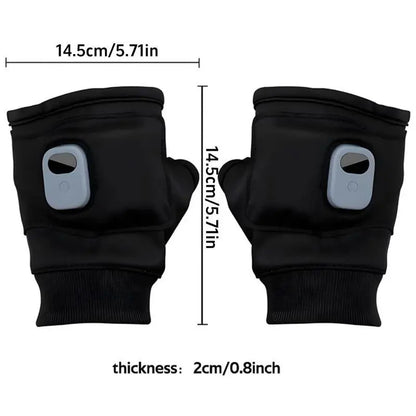 Unisex Rechargeable Fingerless Cut Heated Gloves 5s Heat Boost