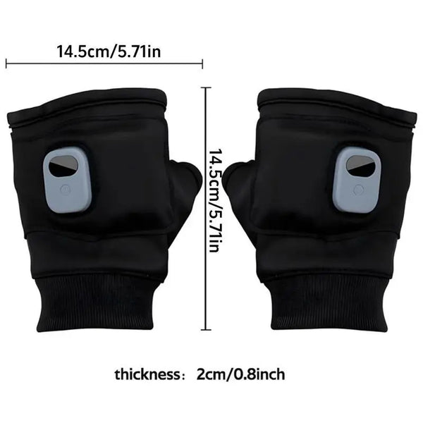 Unisex Rechargeable Fingerless Cut Heated Gloves 5s Heat Boost