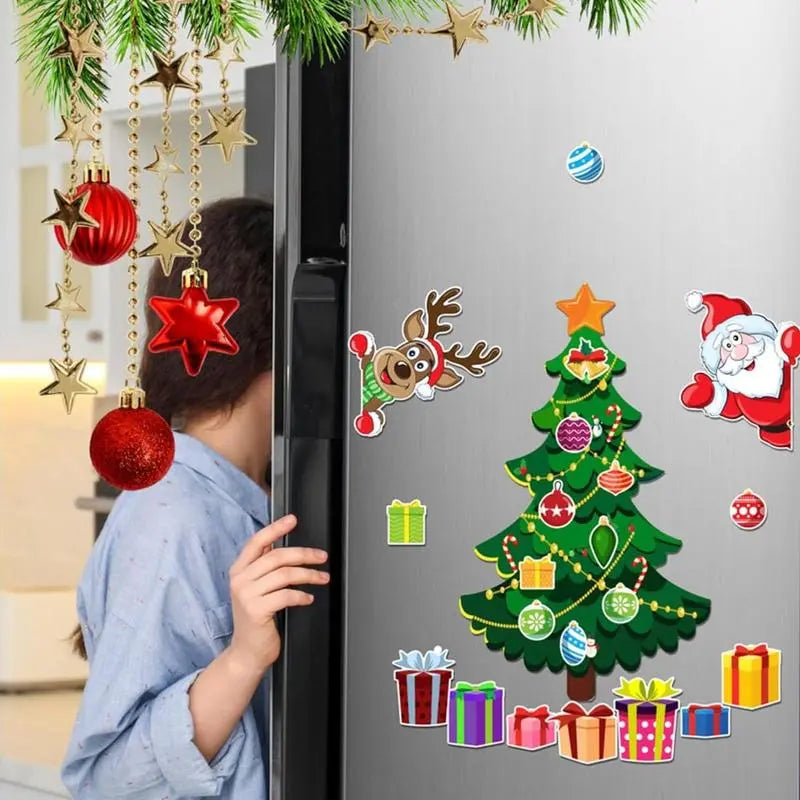 Christmas Refrigerator Magnets DIY Fridge Santa Reindeer Snowman