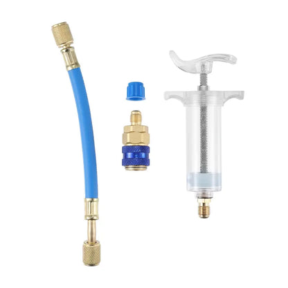 Manual AC Oil & Dye Injector Kit – 1/4" SAE Quick Coupler for Automotive & HVAC