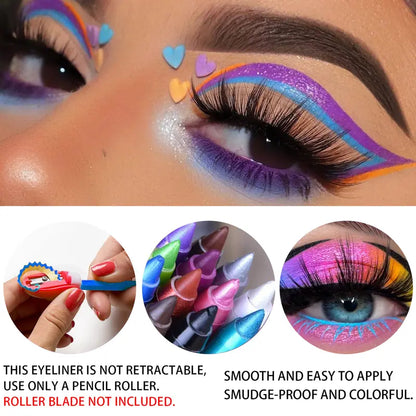 12Pcs Multi-Function Matte & Metallic Glitter Eyeliner Set