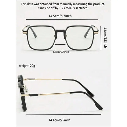 Unisex Classic Photochromic Light-Sensitive Anti-Blue Light Square Alloy-Frame Eyeglasses