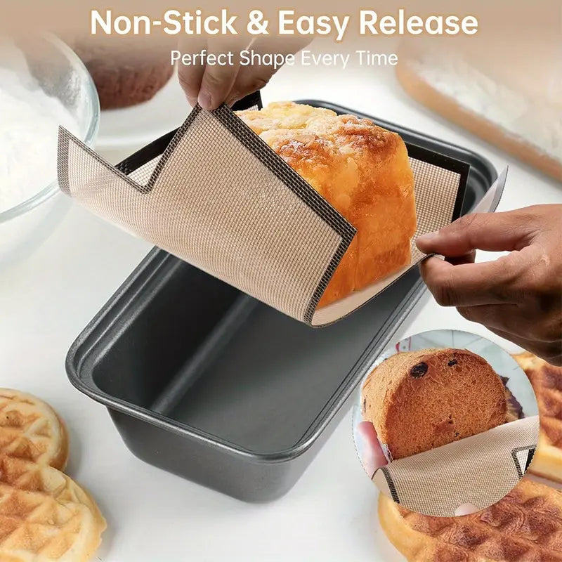 2Pcs Silicone 9.4 × 13.4 inches Bread Loaf Pan Liners Bakeware - Non-Slip, Food-Safe Baking Mats
