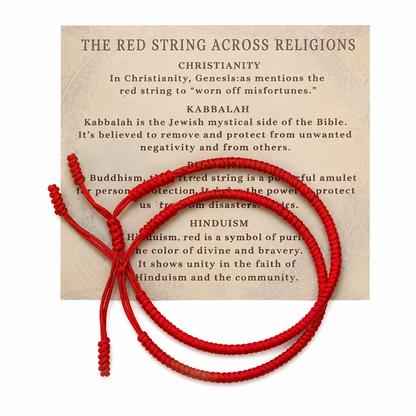 2PCS Lucky Red String Bracelet Tibetan Buddhist Prayer Bracelet Adjustable Size