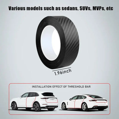 2 Roll Car Door Edge Guards Anti-Scratch Anti-Collision 3D Carbon Fiber Vinyl Wrap Adhesive Strip Tape