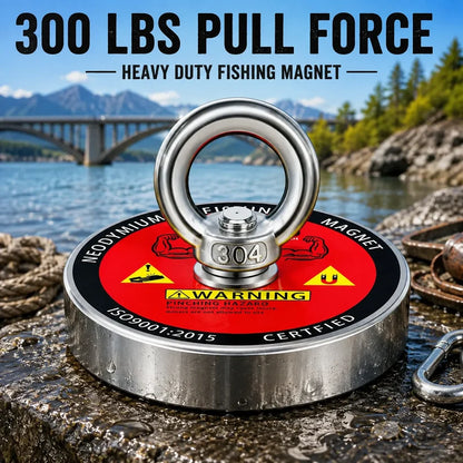300 lbs Pull Heavy-Duty Fishing Magnet