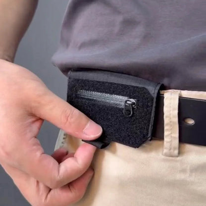 Black Tactical-Style Belt Pouch Quick Access Wallet