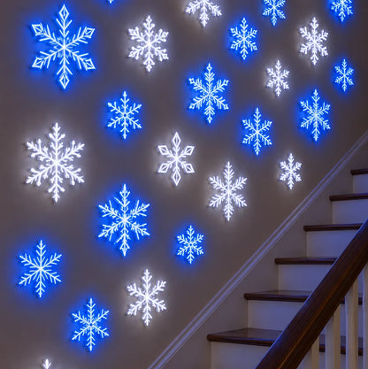 24PCS LED Snowflake Lights – Christmas Wall Decor for Living Rooms & Bedrooms