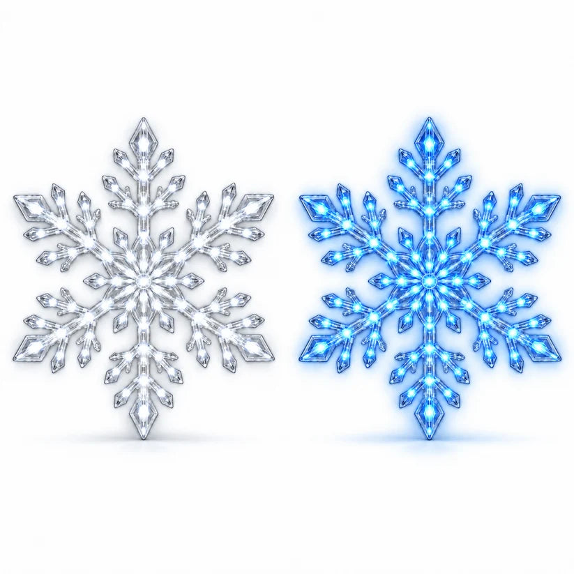 24PCS LED Snowflake Lights – Christmas Wall Decor for Living Rooms & Bedrooms