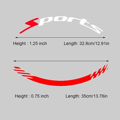 4Pcs Car Decal Stickers,Wheel Rim Stickers,Sport Emblem Sticker for All Vehicles