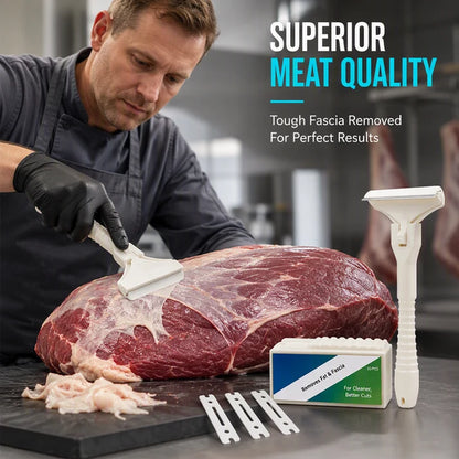 Stainless Steel Meat Scraper – Easy Fat & Fascia Removal Tool for Beef & Pork