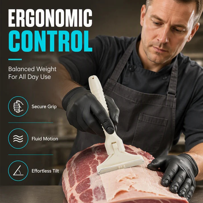 Stainless Steel Meat Scraper – Easy Fat & Fascia Removal Tool for Beef & Pork